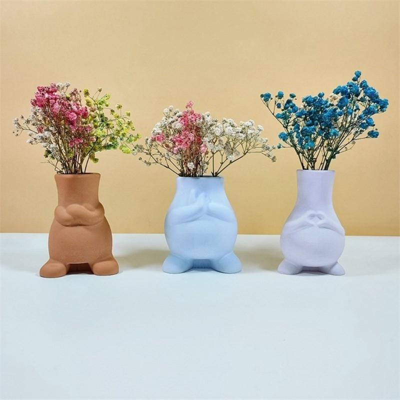 Vase Resin Molds Heart Postures Silicone Mold Succulent Plant Flower Pots Mold Epoxy Resin Casting Mould Home Decorations