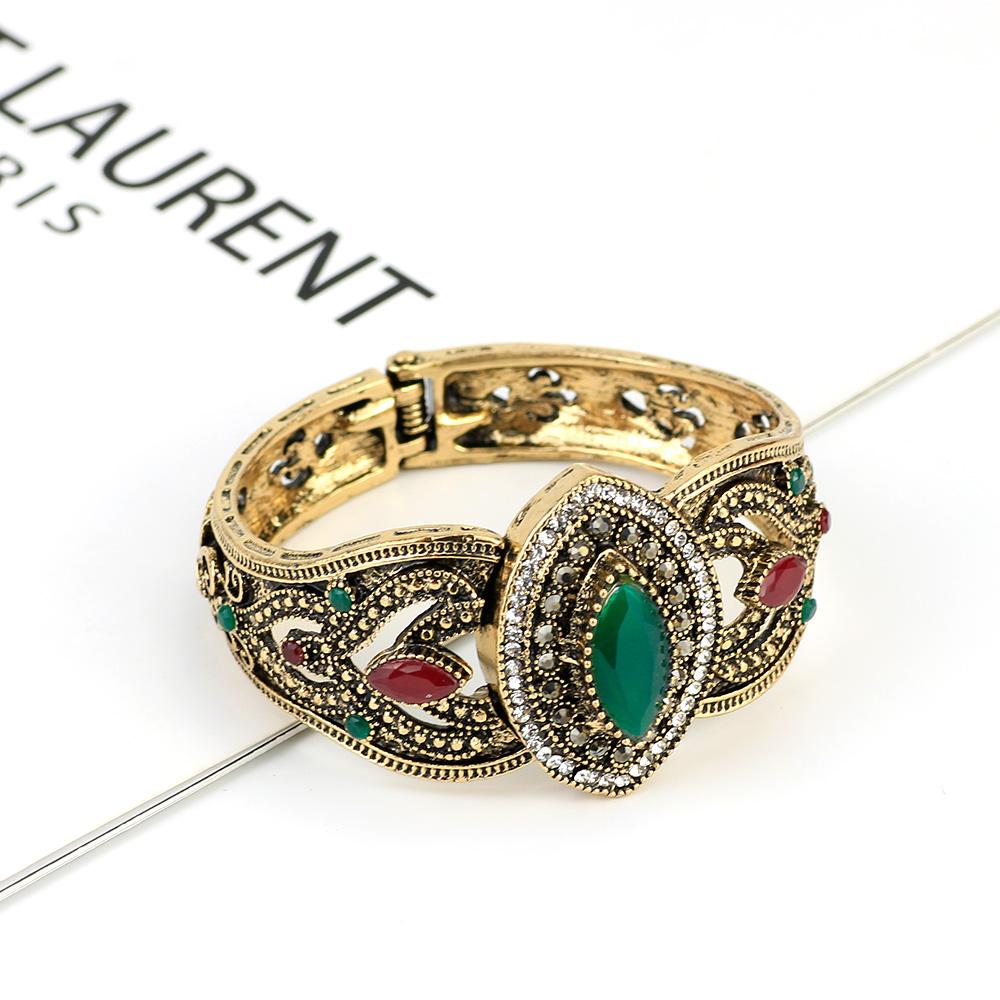 SUNSPICEMS Винтажный женский ретро браслет с серым кристаллом