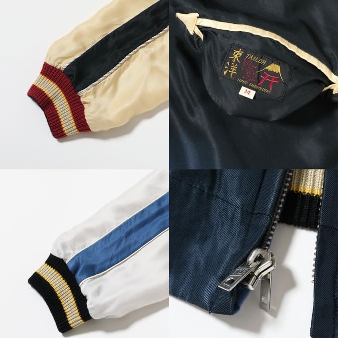 Tailor Toyo Aging Souvenir Jacket Sukajan ОРЕЛ ДРАКОН ЗЕЛЕНЫЙ ДРАКОН Tailor Toyo TT15545-119 & × (JP, Алфавит, XL, Черный)