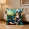 T-Tighnari G-Genshin Impact Pillow Case Pattern Printed Pillowcase For Living Room Sofa Cushion Cover
