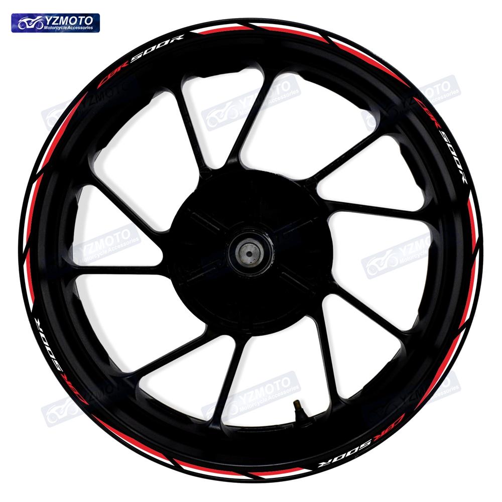 For Honda CBR500R CBR 500R Motorcycle 17 Inch Front Rear Wheel Racing Decal Reflective Decorative Hub Stripe Rim Stickers