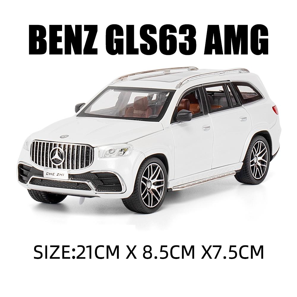 Моделирование 1:24 Mercedes Benz GLS63 AMG Внедорожник Литой Металлический Модель Звук и Свет Серия Детская Игрушка Подарок для Детей Подарок на День Рождения