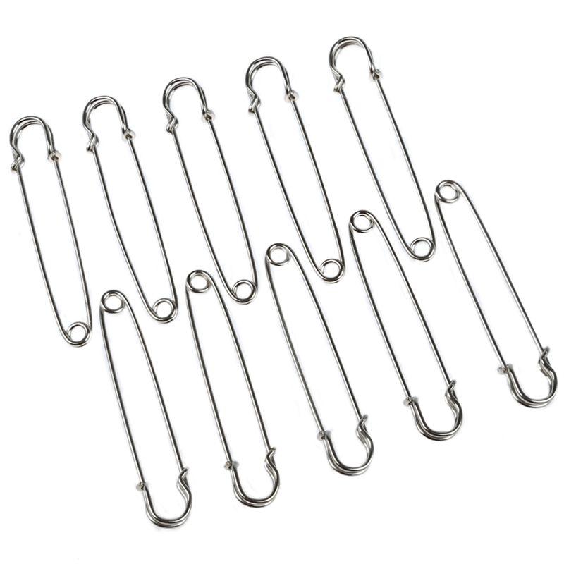 A84E-100PCS 4 Inch Metal Safety Pin--Big & Strong Enough To Hold Heavy-Weight Fabrics And Materials Canvas,Leather,Upholstery