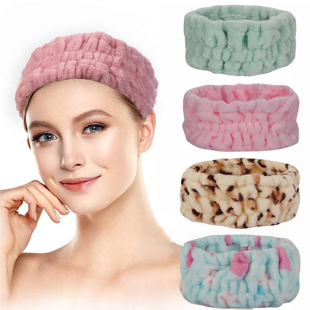 Z cross-border новая широкая повязка на голову из кораллового флиса, повязка на голову, простая плюшевая повязка на голову, однотонная широкая повязка на голову для мытья лица и аксессуары для волос.