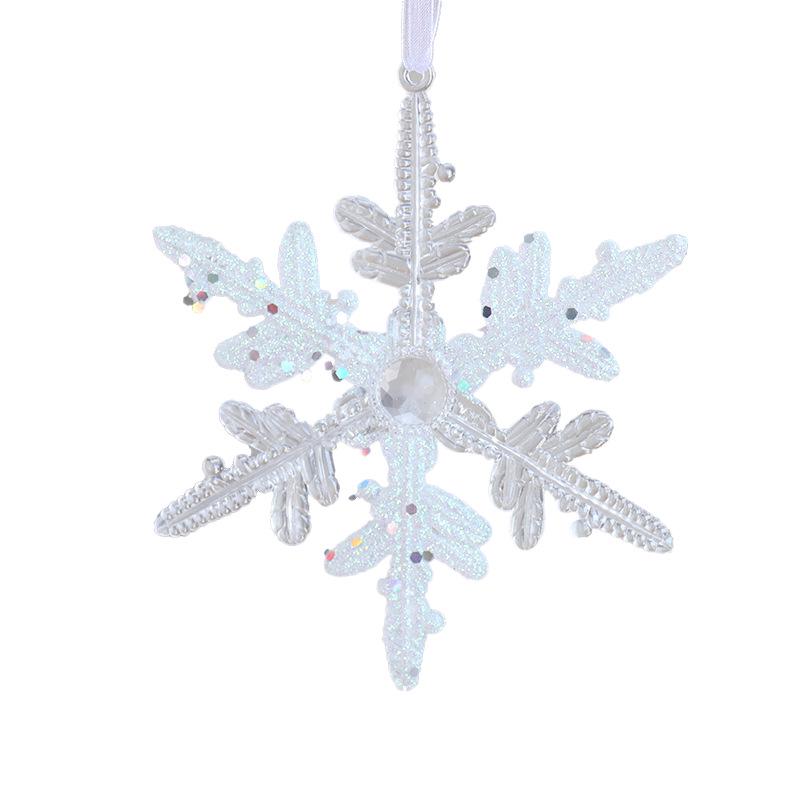 Снежинка Новогодняя елочная игрушка: Акриловая сосулька для праздничного украшения или свадебной инсталляции, прозрачно-белая