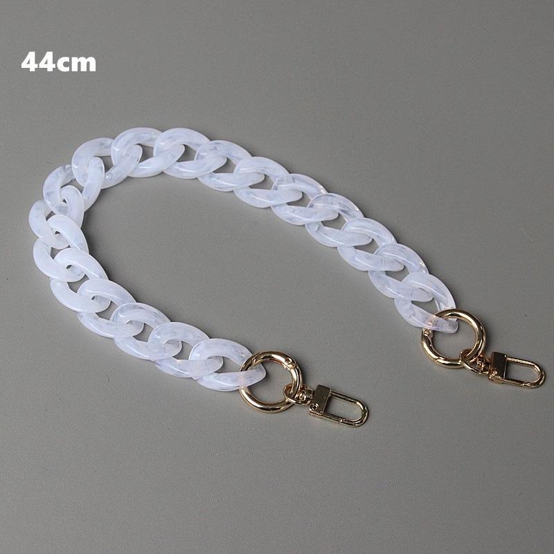 Acrylic Chunky Bag Chain 1Pc Gold Metal Clasp Lightweight Marbled Colors Strap for Tote Bag Purse DIY Craft