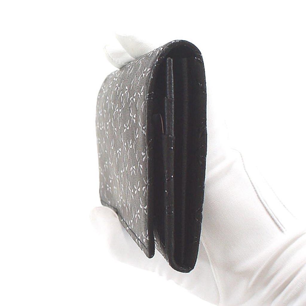 [Inden-ya] Кошелек Инден, Длинный кошелек, Размер M, с монетницей, Оленья кожа, Черный с черным лаком, Рисунок стрекозы, 2109-01-008