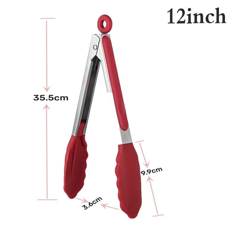 Кухонные силиконовые щипцы для барбекю, щипцы для гриля, щипцы для сервировки салата, хлеба, антипригарный зажим для барбекю, зажим из нержавеющей стали, щипцы Gad
