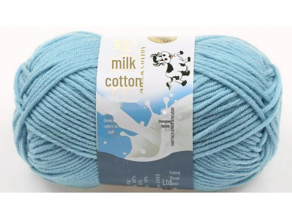 Комплект из 5 нитей детской шерстяной шапки и шарфа из молочной хлопковой пряжи средней толщины, ручная работа