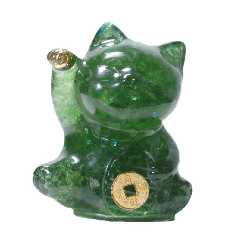 1 шт. Смола Счастливый Кот Кристалл Камень Домашнее Украшение Фигурка Животного Подарок
