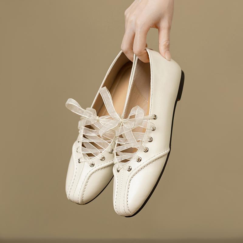 Модная женская новая кожаная коровья кожа круглый носок весна и осень низкий каблук плюс большой шнуровка удобная повседневная одинарная обувь