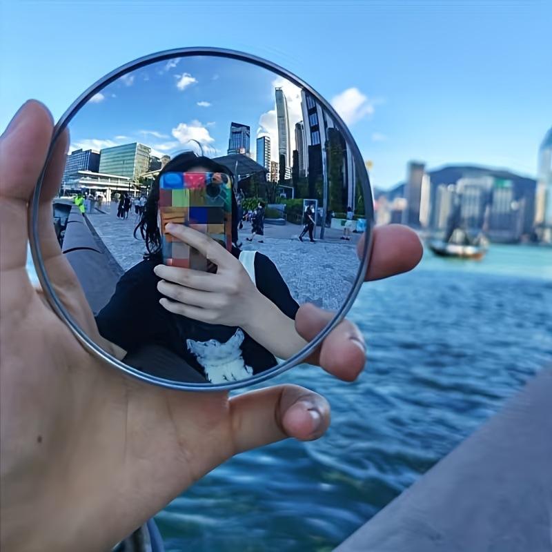 2Pcs Round Convex Mirror Travel Selfie Photo Props High-Definition Mirror Portable Makeup Mirror Handheld Photography Mirrors