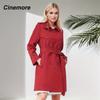 Cinemore Spring Long Trench Coat for Women Casual Windbreaker Jacket Double Breasted Lapel Belted Windproof Female Overcoat Office 2F2039