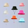 Solid Color Outdoor Sun Hat Wide Brim Bucket Hat Vintage Rough Edge Fisherman Hat  Travel