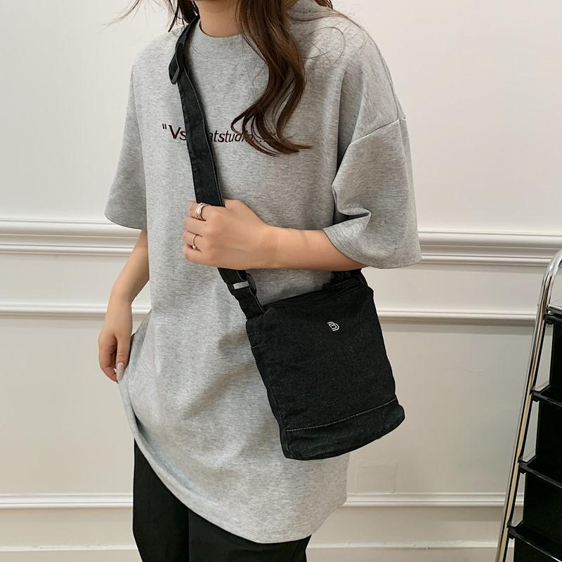 Джинсовая сумка Студенческая наплечная сумка Женская сумка кроссбоди Сумка для мобильного телефона