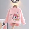 Anime Kawaii Kuromi Melody Children' Sweater Sanrio Girl Cartoon Spring Autumn Mink Fur Warm Round-Neck Base Layer Knitwear