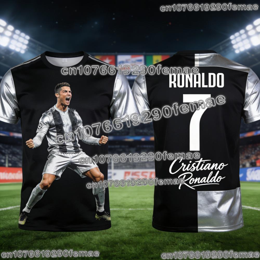 Футбольная футболка Ronaldo #7 Fan Edition 2026 для взрослых и детей. Дышащая и удобная футболка для футбольных тренировок на лето