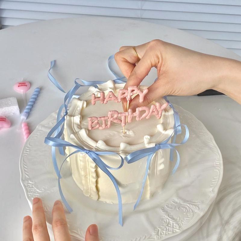 10 шт. Красно-розовые ленты-банты для украшения торта, ленты-банты, топперы для торта на день рождения, свадебные принадлежности для вечеринки, десерты, подарки, декор