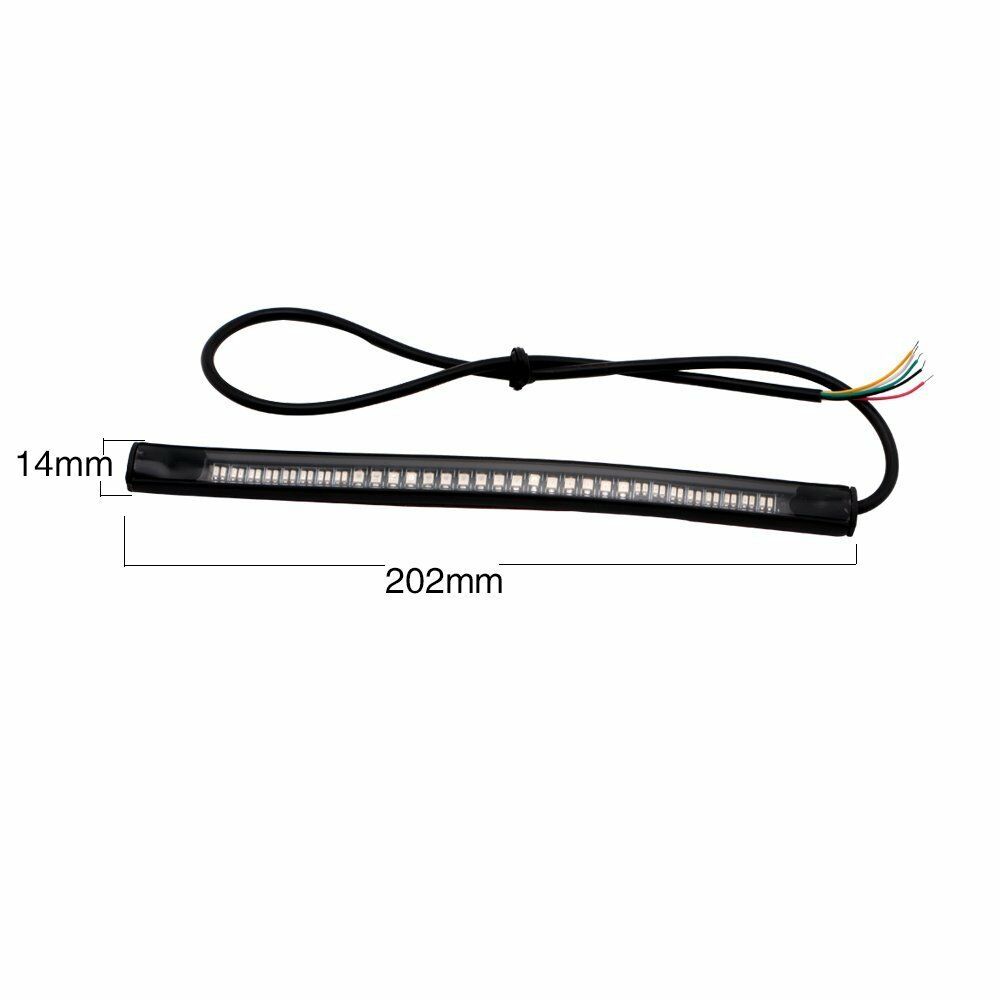 48 LED RED Motorcycle Integrated Tail Brake Stop Turn Signal Light Lamp Strip