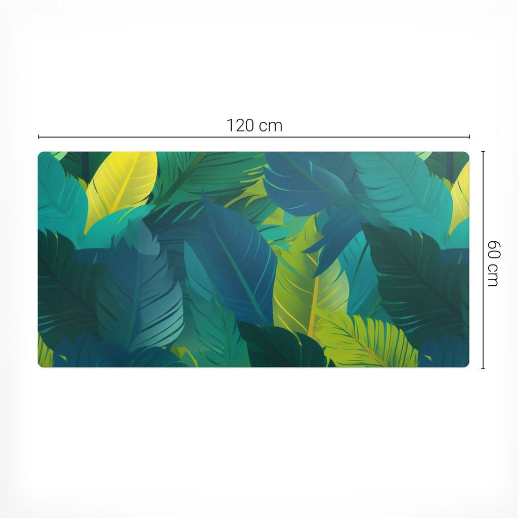 Mata Antypoślizgowa Pod Myszkę I Klawiaturę Liście Tropikalne 120X60 Cm