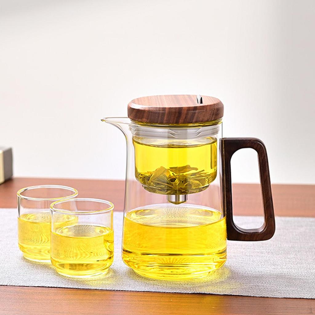28oz/800ml Glass Teapot with Wooden Lid for Loose Leaf Tea Outdoor And Indoor Use