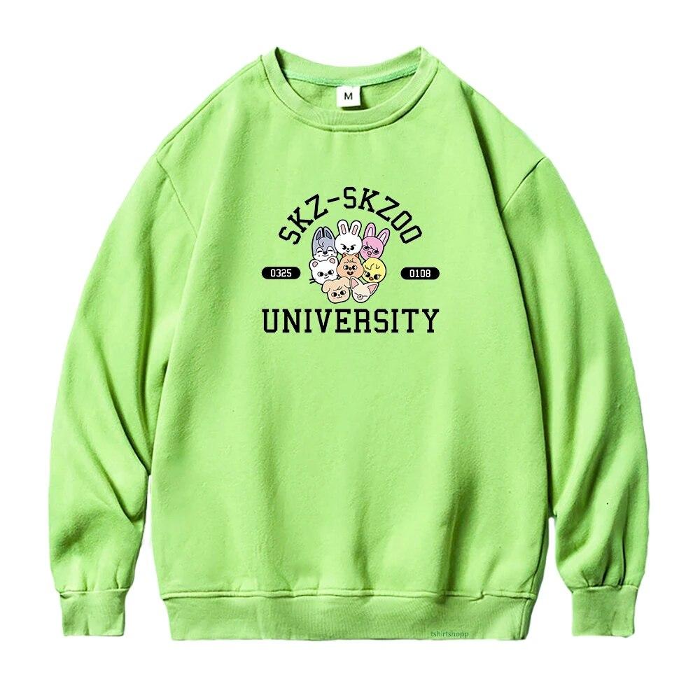 Kpop Skzoo Stray Kids толстовки милые K-pop женские Kawaii уличная одежда Harajuku зимние толстовки K Pop графический пуловер с круглым вырезом унисекс