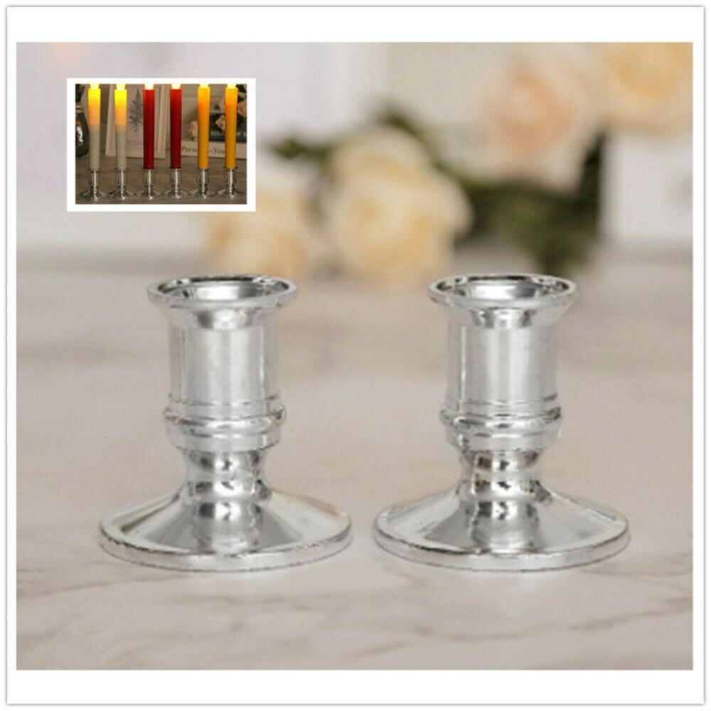 2Pcs Home Decor Party Candlestick Plastic Candle Holder Candelabra Stick Straight Taper