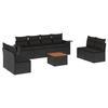 VidaXL Salon de Jardin avec Coussins 9 pcs, Canapés de Terrasse, Ensemble de Meubles de Patio, Mobilier d'Extérieur, Noir 3256853