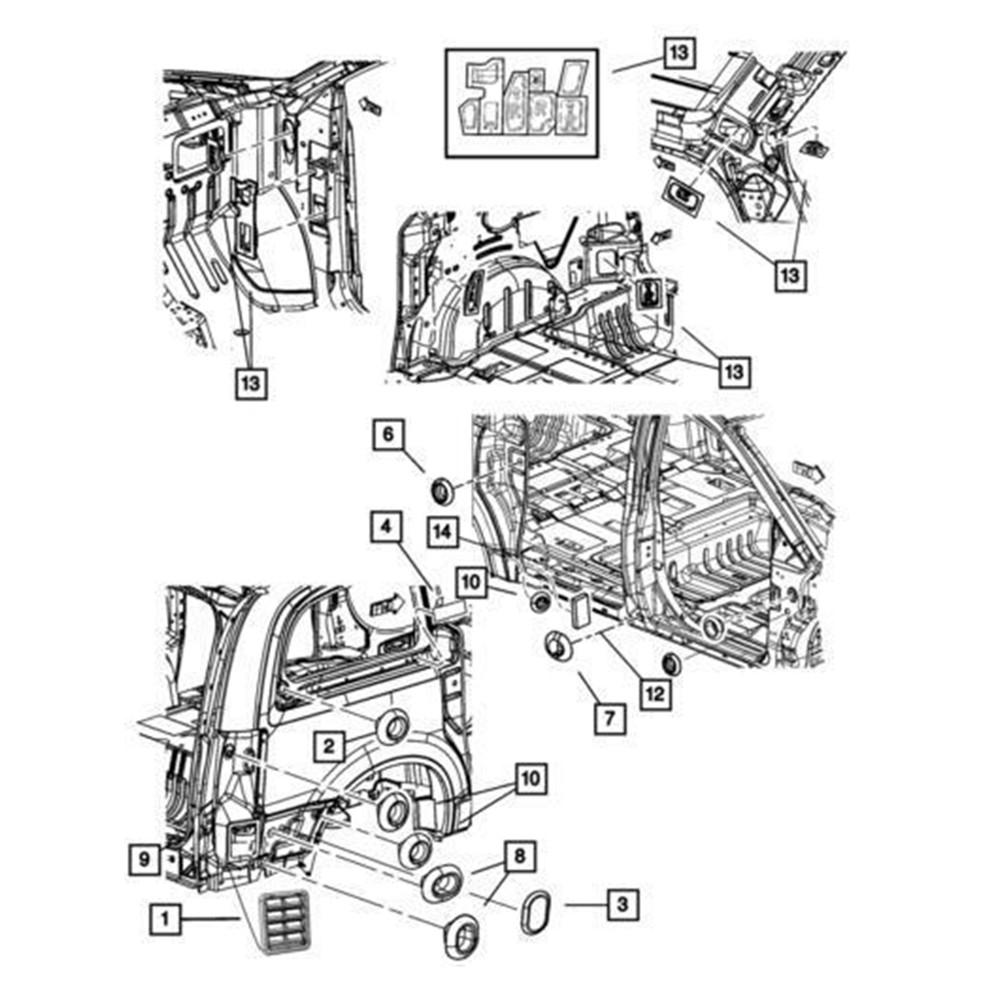 Вытяжка задней четверти кузова 5058643AA 68260545AA Для Jeep Dodge Chrysler Ram SRT
