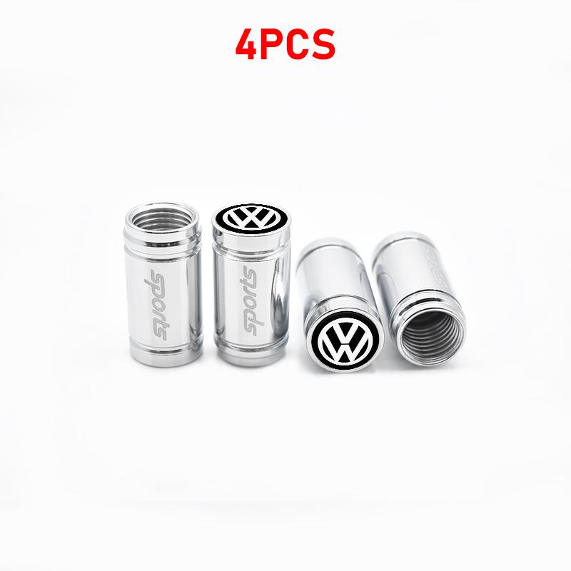 T254Pcs Car Wheel Tire Valve Caps Air Stem Tyre Plug Accessory For Volkswagen VW GTI R Golf 5 7 6 4 Polo Tiguan Passat Jetta Lavida