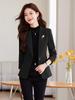 Женский черный приталенный блейзер - Высококлассная весенне-осенняя коллекция 2025