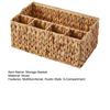 Utensil Caddy with 5 Compartments Hand-woven Storage Basket with Handle Rustic Cutlery Flatware Organizer for Picnic BBQ Kitchen Countertop Storage