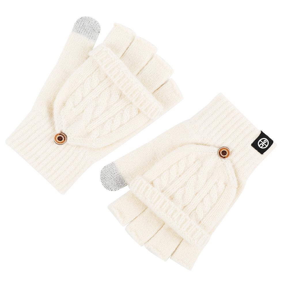 Winter Flip Two Purpose Half Finger Gloves for Women Cold Proof and Warm Students Touch Screen Gloves Thickened Plush Finger Revet Gloves for Men