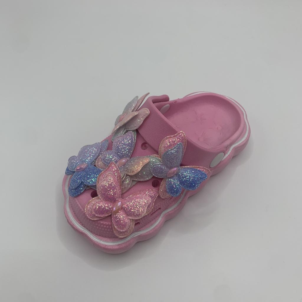 Бытовая детская обувь с отверстиями для девочек, летняя новая детская обувь с милой мультяшной бабочкой, сумка, голова, классные тапочки