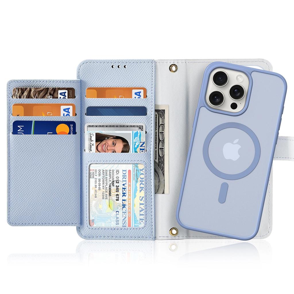 Etui Skórzane Dux Ducis Lawa Na Iphone 15 Pro - Niebieskie