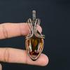 Медовый топаз драгоценный камень ручной работы из чистой медной проволоки подвеска для ювелирных изделий на День Благодарения