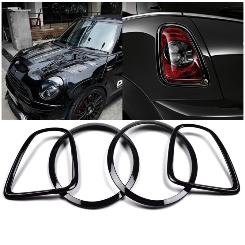 Set Headlight + Taillight Trim Rings 51137149905 51137149906 for 2007-2015 BMW Mini Cooper R56 R57 R58 51132296296 51132296297