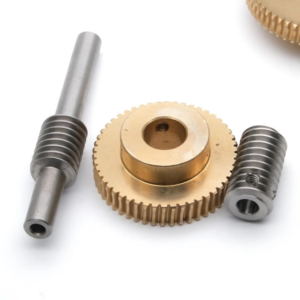 0.8M Stainless Steel Worm Shaft Copper Turbine Gear 20/25/30/35/40/50/60 Teeth