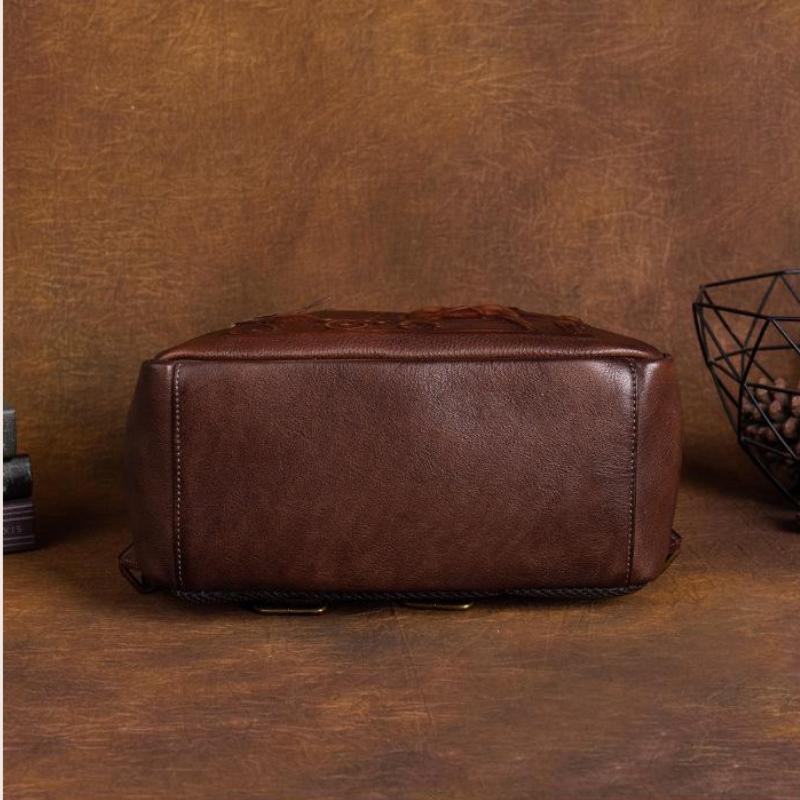 Johnature Рюкзак из натуральной кожи с тиснением в стиле ретро, ​​женская сумка из натуральной яловой кожи, большие вместительные рюкзаки для отдыха и путешествий