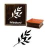 Printtoo Diary Card Print Square Block Leaves Design Brown Wooden Rubber Stamp-2 X 2