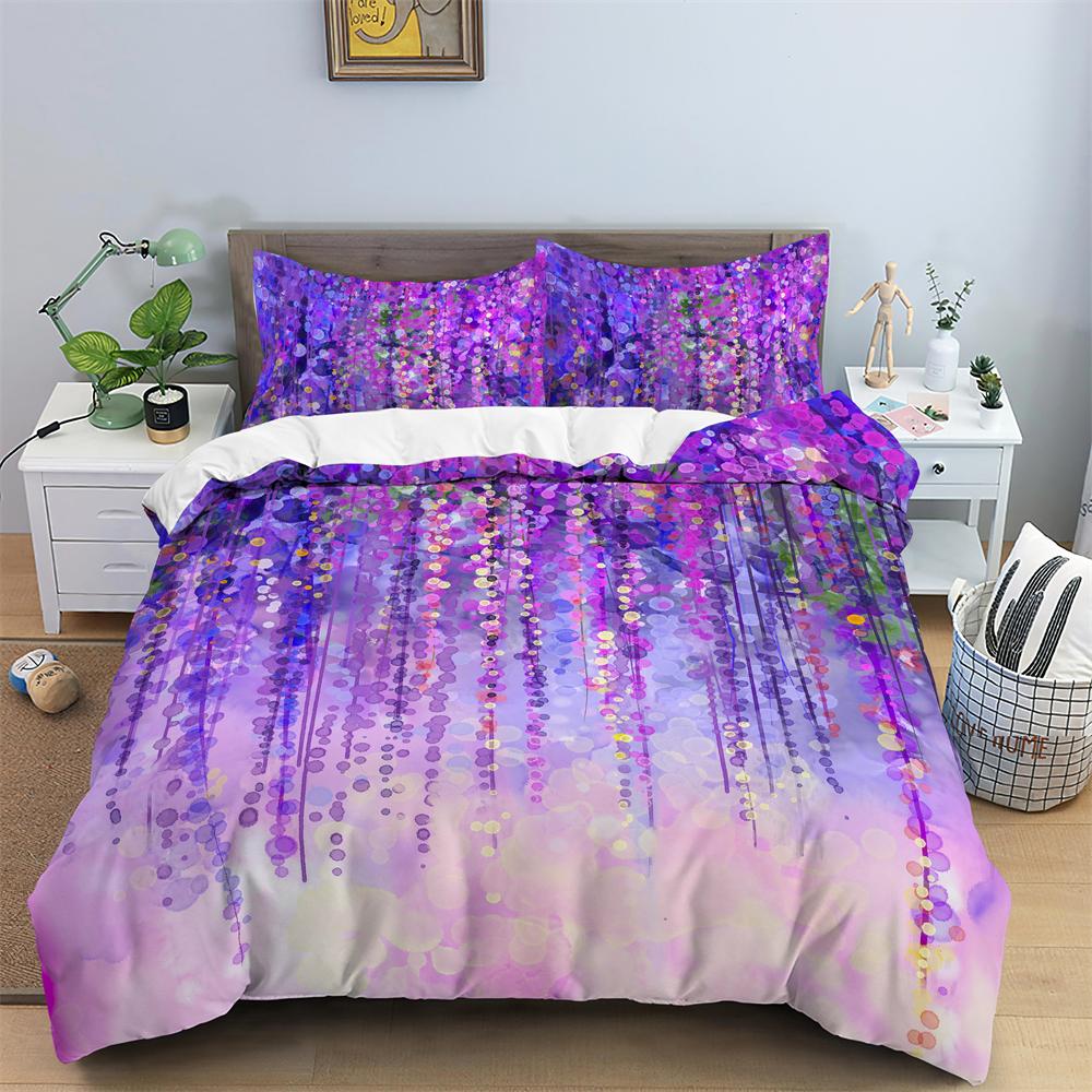 Comforter Watercolor Flowers King Queen Colorful Blooming Floral Bedding Set For Teen Adult Plant 2/3Pcs Polyester