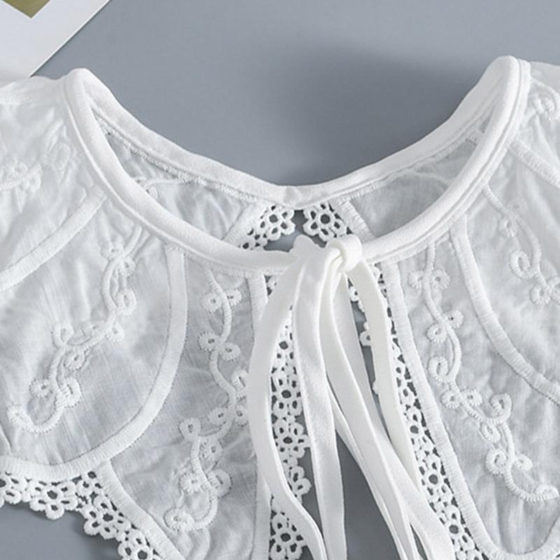 False Collar Dickey Collar Embroidery Collar Venise Lace Up Neckline Easy To Wear Detachable Collar Women