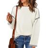 Autumn Winter Long Sleeve Women's Knitted Pullover Sweater Solid Color Round Neck Loose Casual Simple Tops Plus Size Women's Clothing