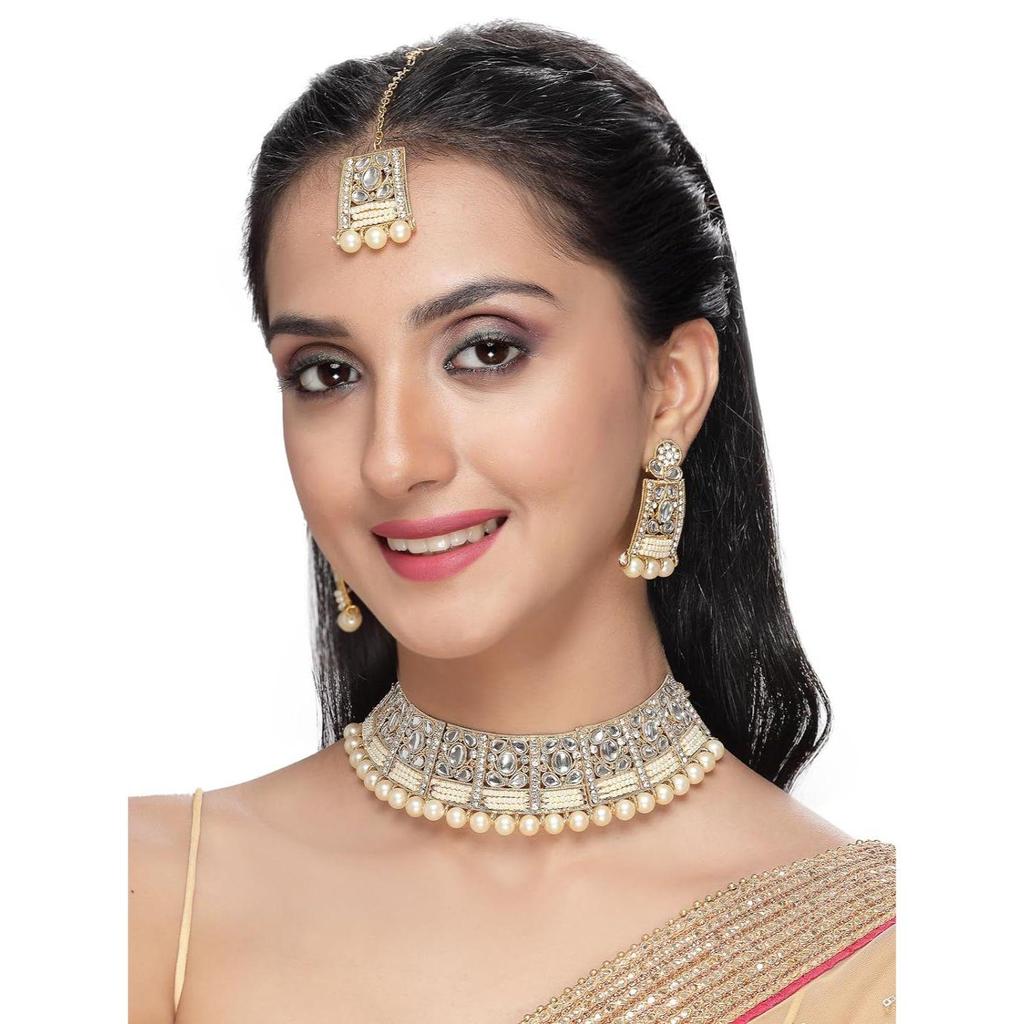Очаровательный уникальный стильный комплект ожерелья Sukkhi Rani с розовым камнем и жемчугом для женщин