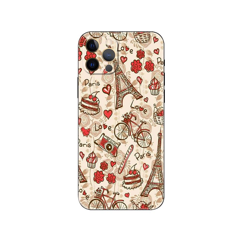 Charming Paris Art Phone Case for Iphone 5 5s 2020se 6 6s 7 8 Plus X 10 XR XS 11 12 13 Mini Pro MAX Black Tpu Back Cover
