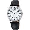 Q&Q Watch Analog Waterproof Leather Strap Q998-304 Men's White