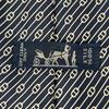 Безупречный ГАЛСТУК HERMES Узор "Цепи" Темно-синий шелк мужской 5500 UA Б/у
