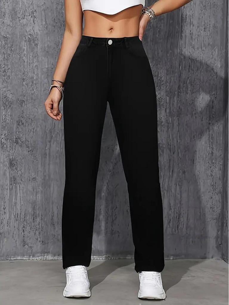 Womejeans Женские черные джинсы скинни - Повседневные универсальные длинные брюки
