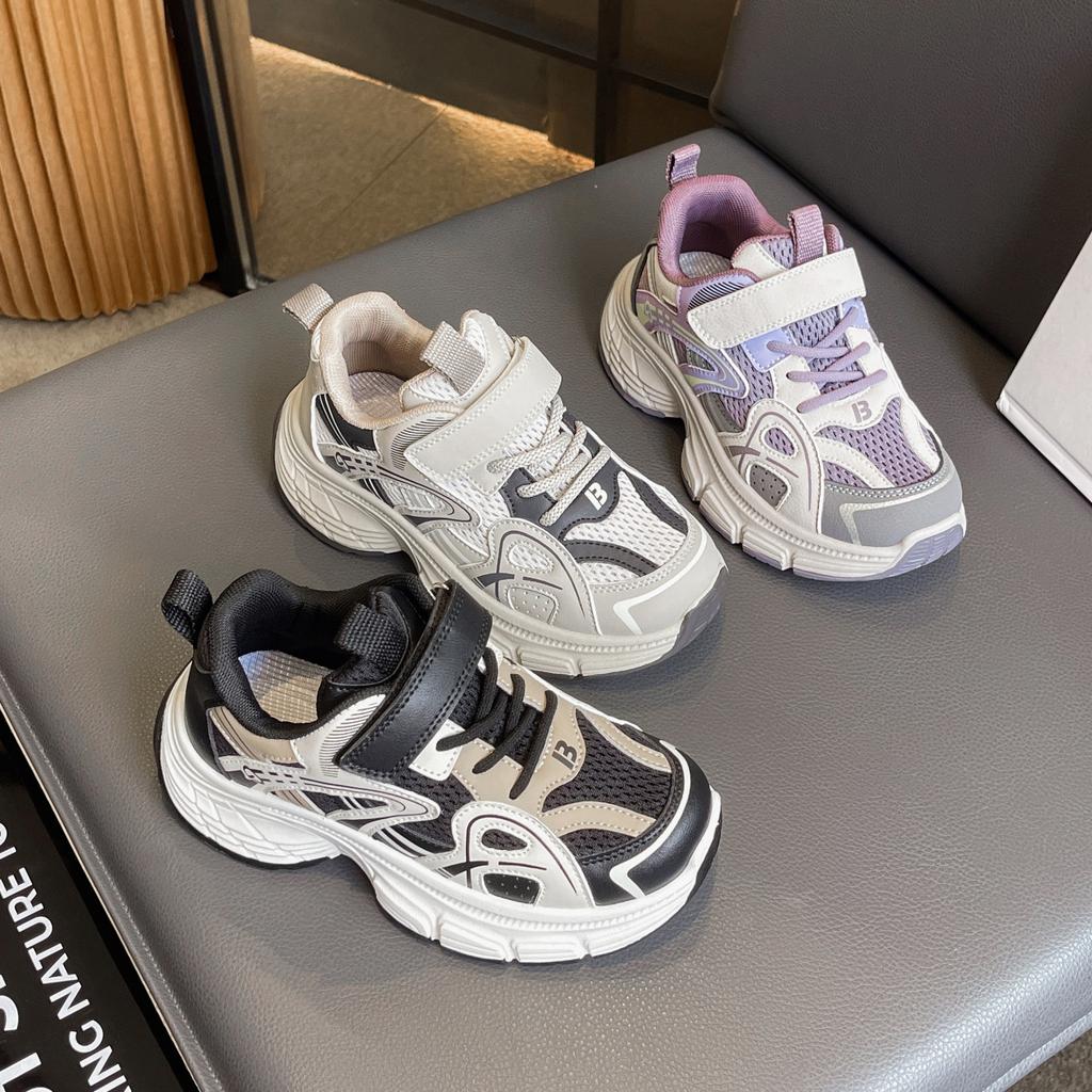 2025 осень детская обувь мужская обувь для детей среднего и старшего возраста обувь для девочек тренд папины кроссовки кожаный верх кроссовки для бега