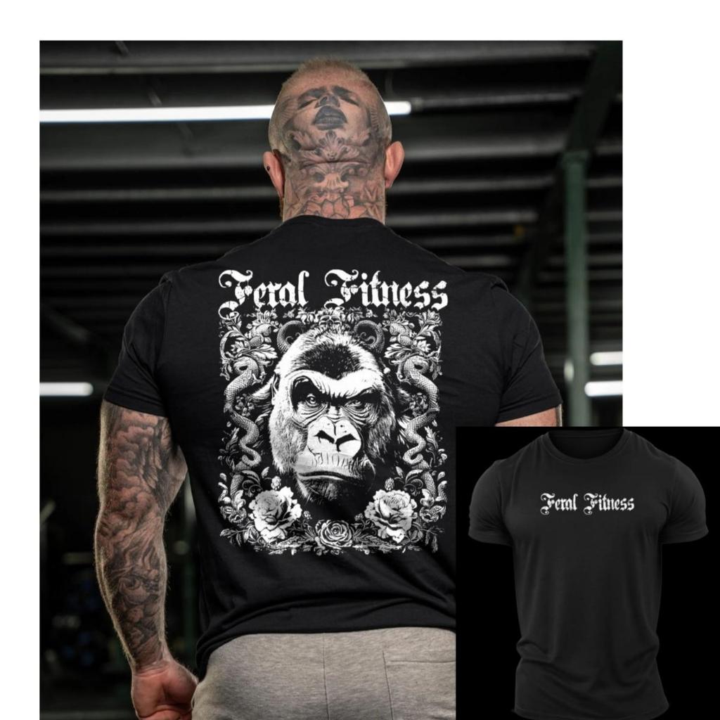 Feral Fitness Медведь Фитнес Тренировки Тренажерный зал Отдых Футболка Мужская и Женская Люксовый Бренд Топ